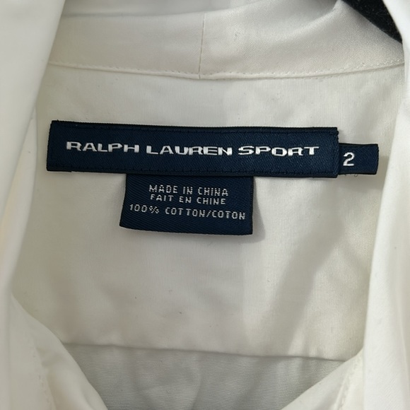 Ralph Lauren Sport long sleeve button up with tie neckline size 2 - Picture 2 of 6